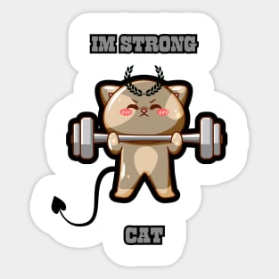 strong brave muscle cat bodybuilding Sticker